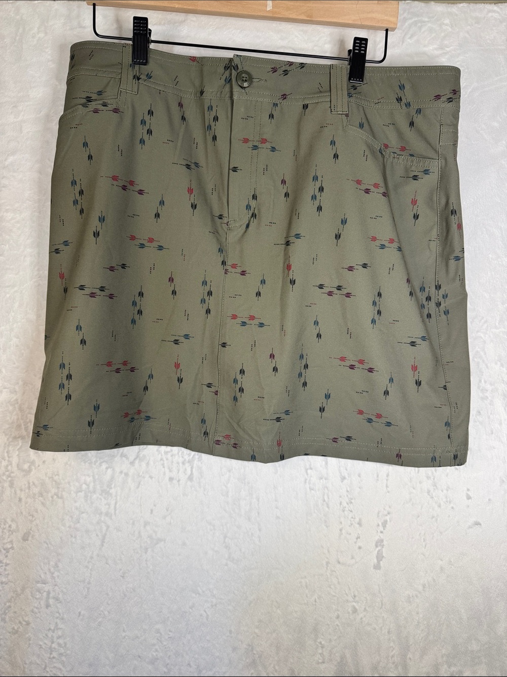 Eddie Bauer Olive Green Patterned Skort Size 16